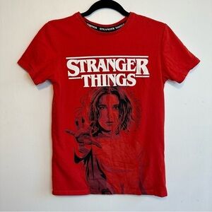 Stranger Things Women’s Sz Small S Red Short Sleeve Graphic Tee T-Shirt